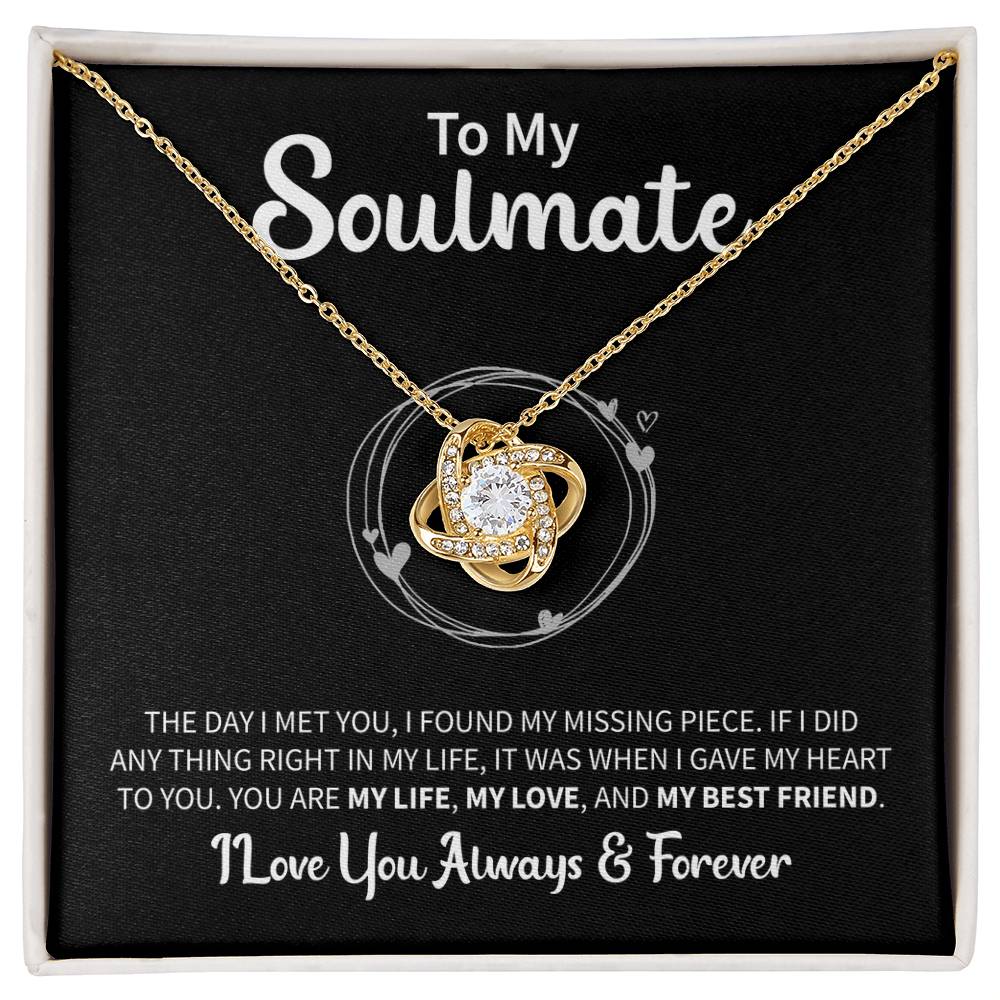 To My Soulmate Message Card Necklace