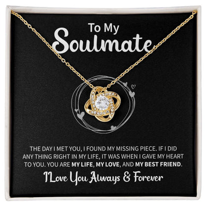 To My Soulmate Message Card Necklace