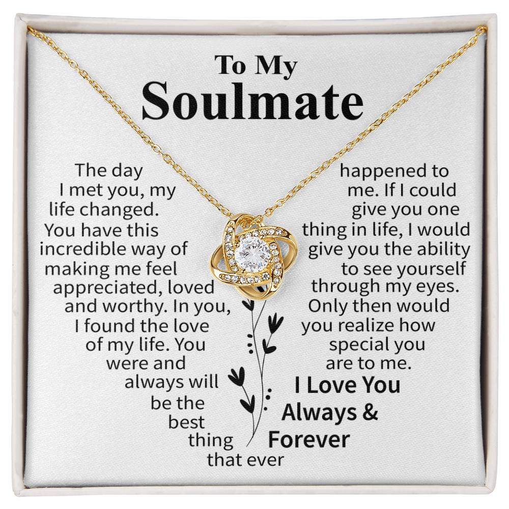 To My Soulmate (Heart shape) Message Card Necklace