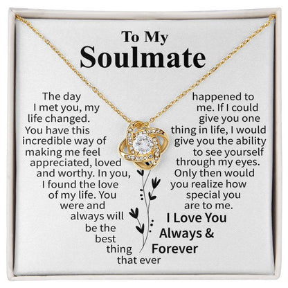 To My Soulmate (Heart shape) Message Card Necklace