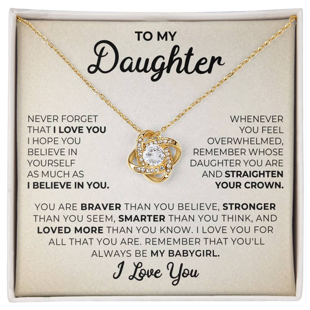 To My Daughter, I Love You Message Card Necklace