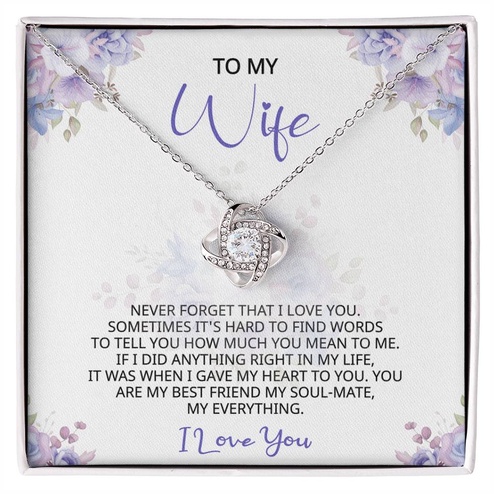 To My Wife Message Card Necklace