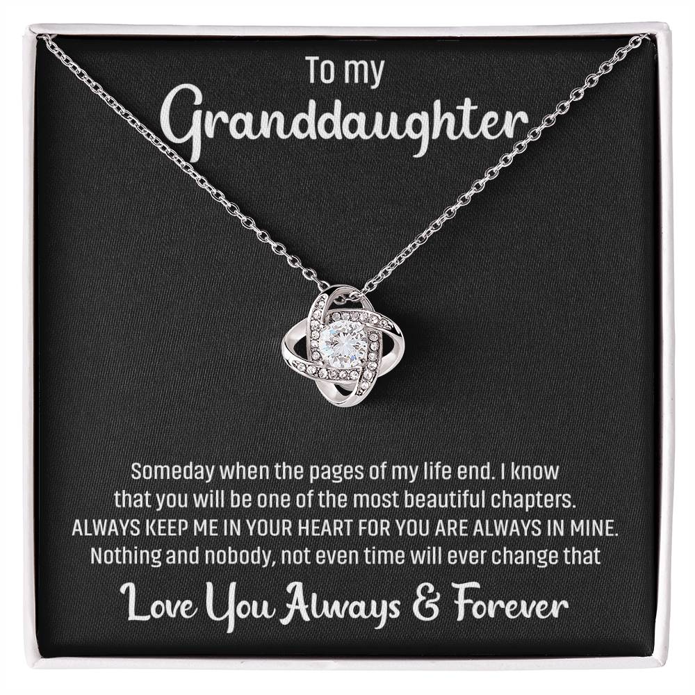 To My Granddaughter Message Card Necklace