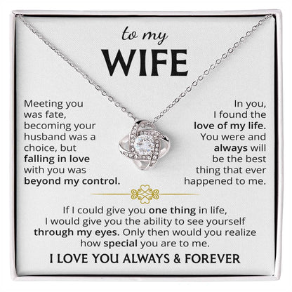 To My Wife (I Love You Always & Forever) Message Card Necklace