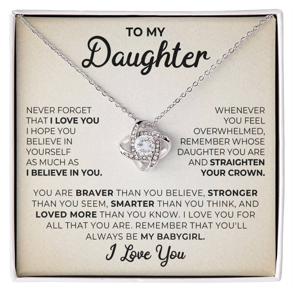 To My Daughter, I Love You Message Card Necklace