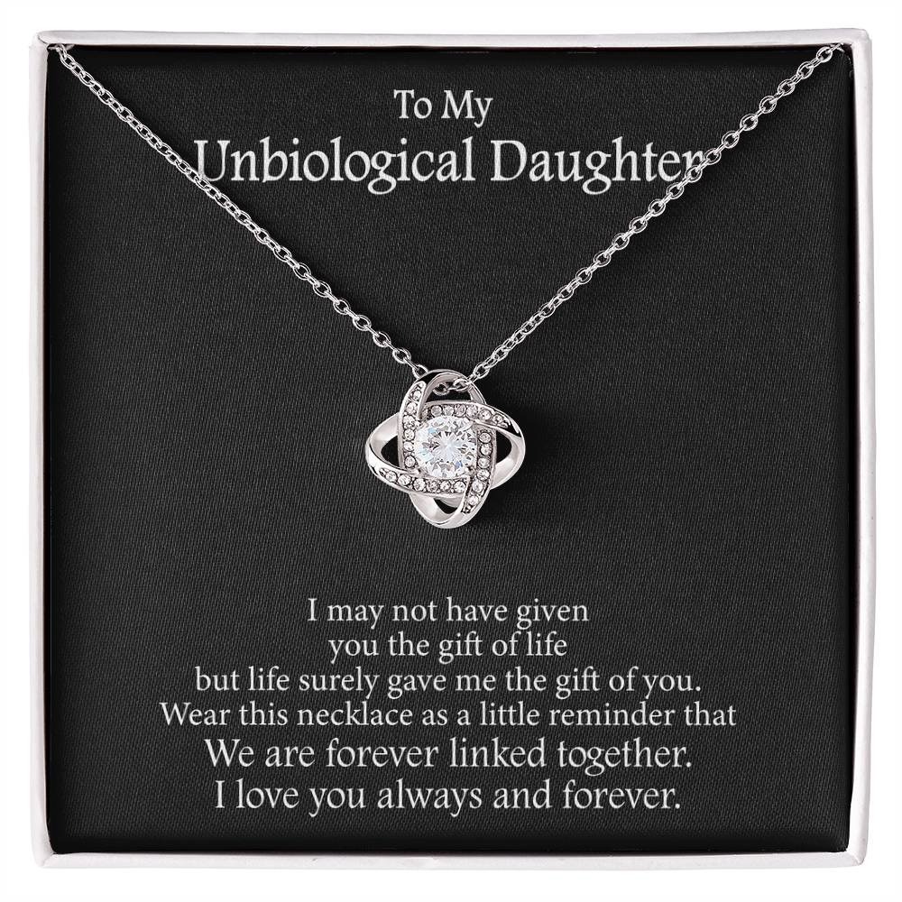 To My Unbiological Daughter Message Card Necklace