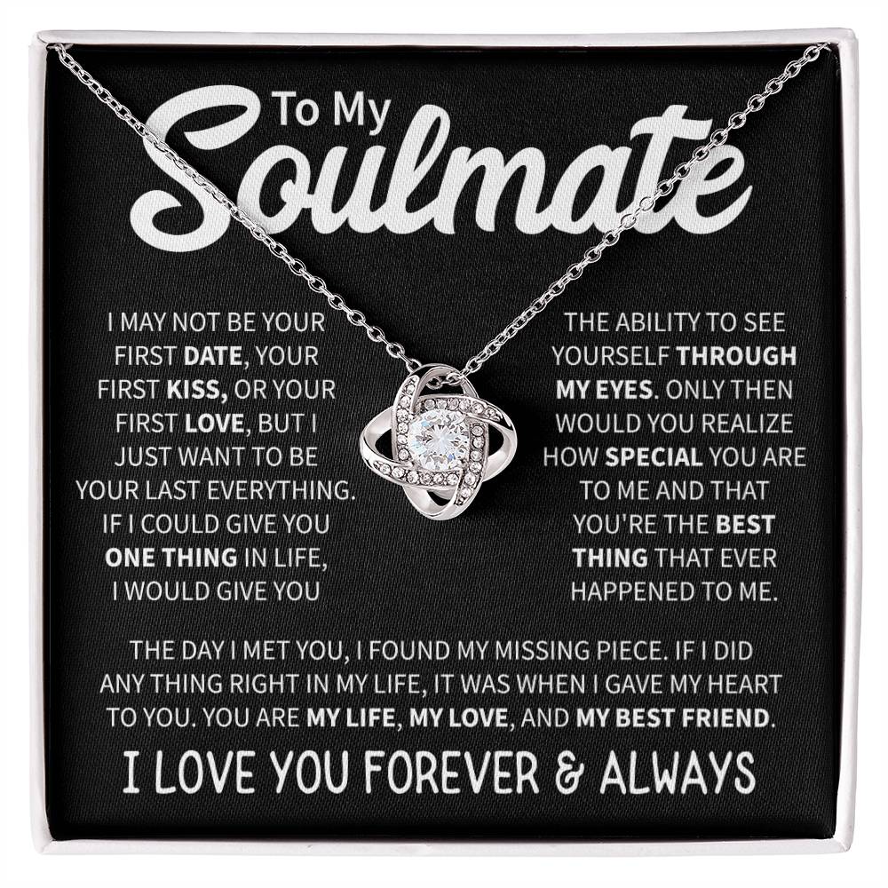 To My Soulmate (I Love You Forever & Always) Message Card Necklace