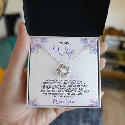 To My Wife Message Card Necklace