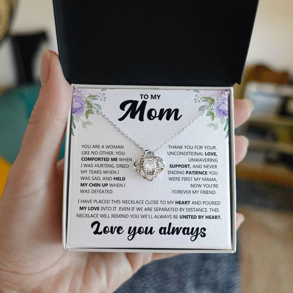 To My Mom (Love you always) Message Card Necklace