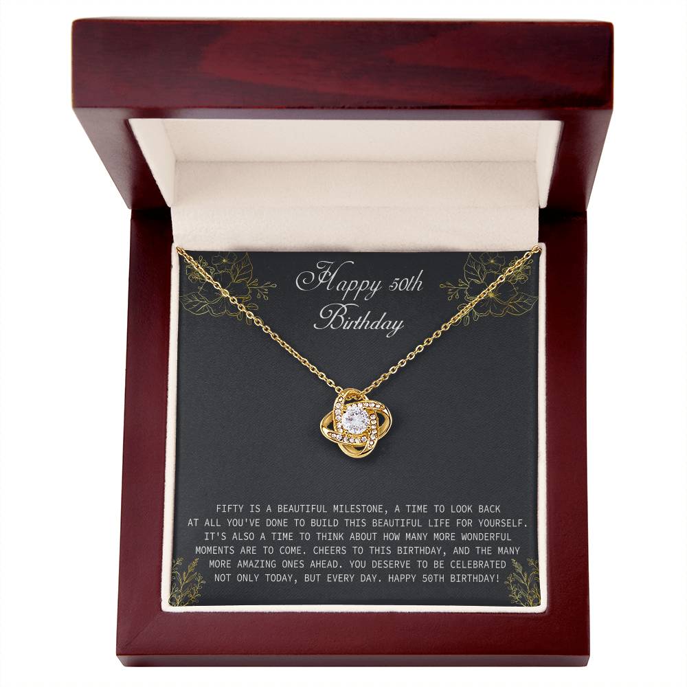 50th Birthday Message Card Necklace