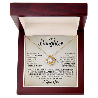 To My Daughter, I Love You Message Card Necklace