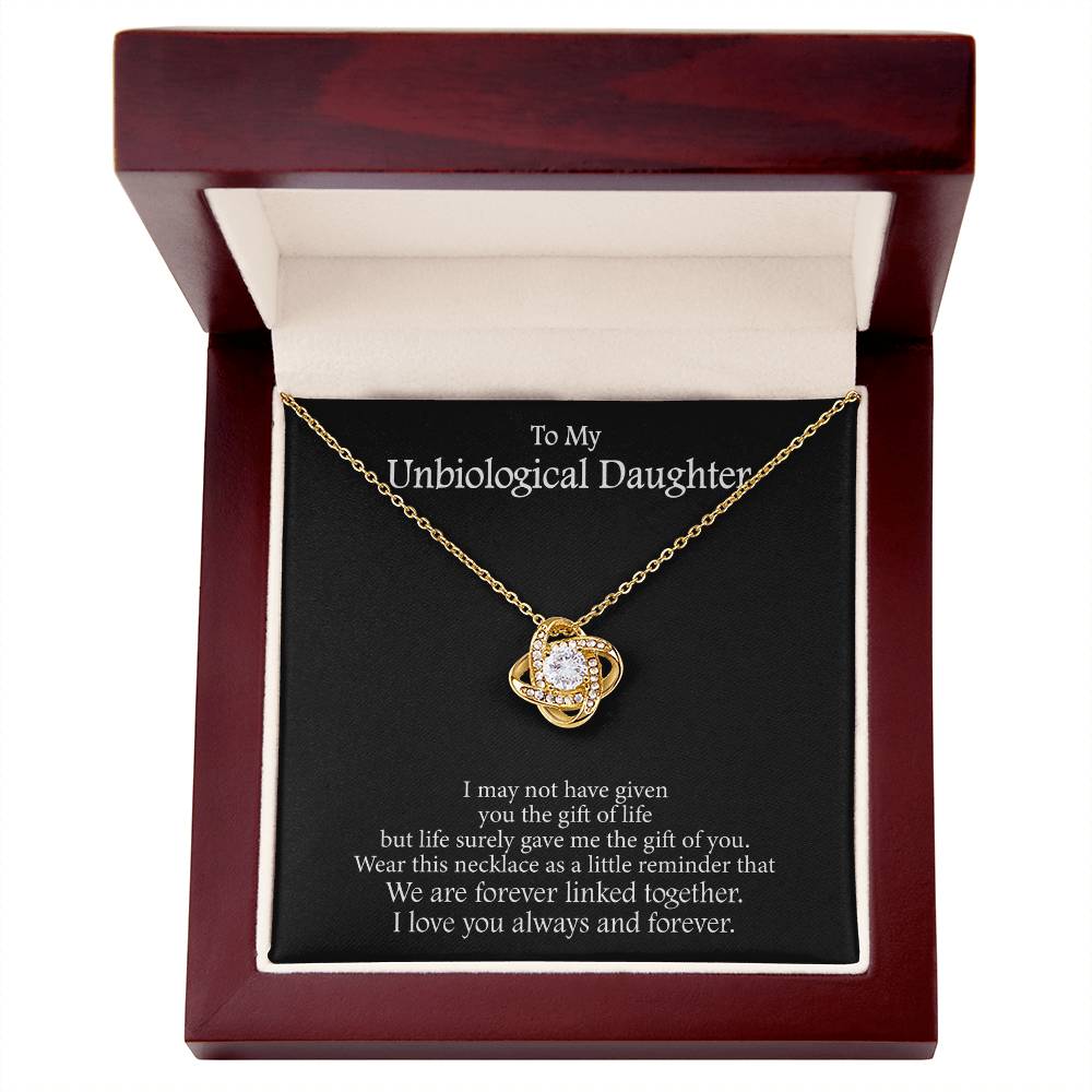 To My Unbiological Daughter Message Card Necklace