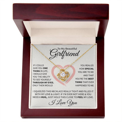 To My Beautiful Girlfriend Message Card Necklace