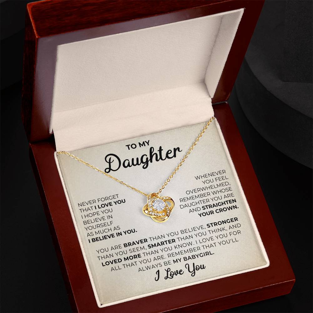 To My Daughter, I Love You Message Card Necklace