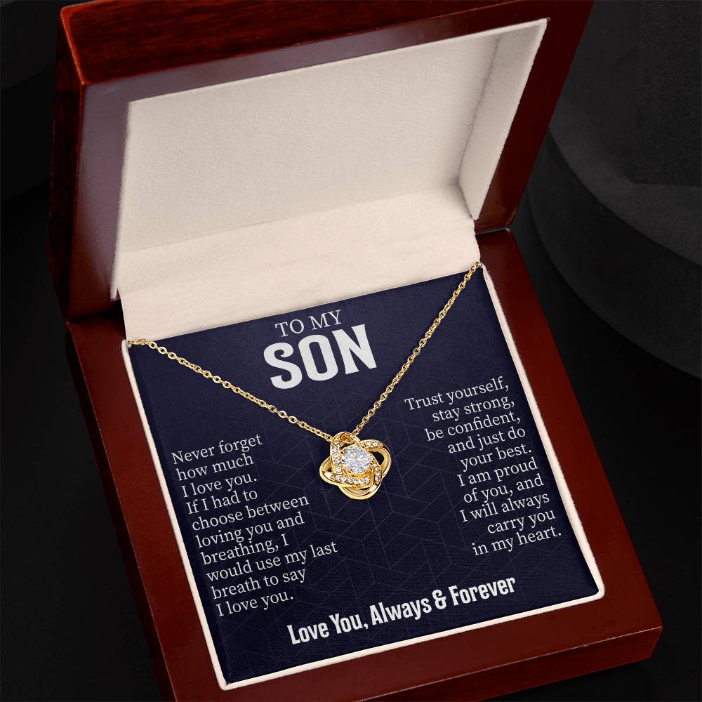 To My Son Message Card Necklace