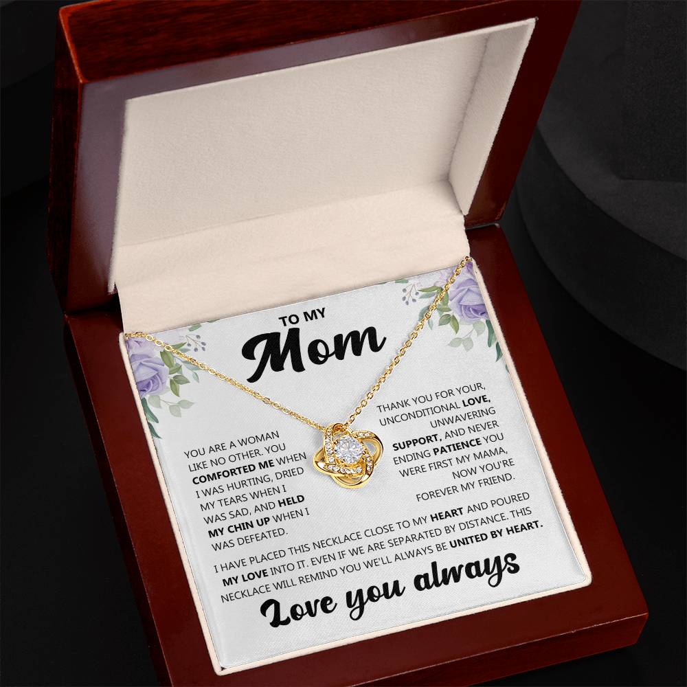 To My Mom (Love you always) Message Card Necklace