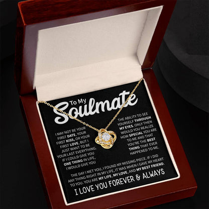 To My Soulmate (I Love You Forever & Always) Message Card Necklace