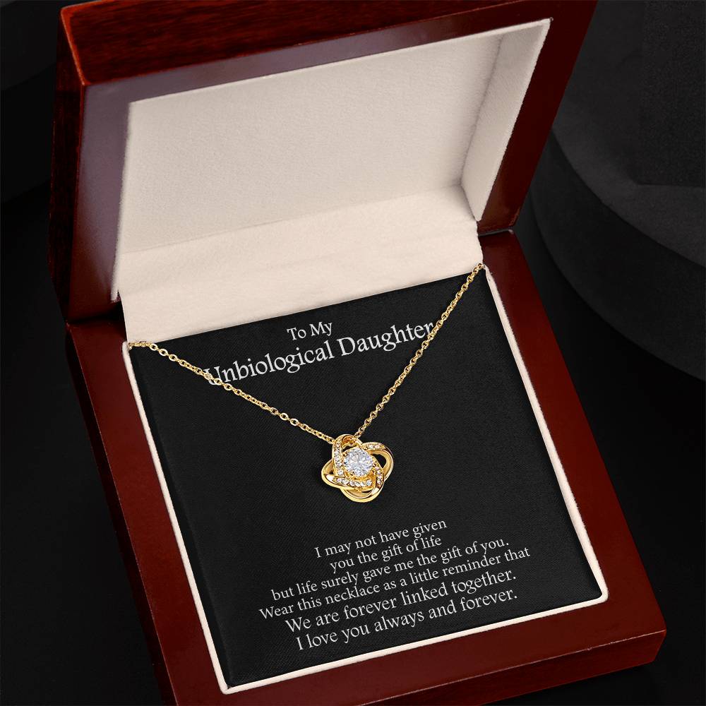 To My Unbiological Daughter Message Card Necklace