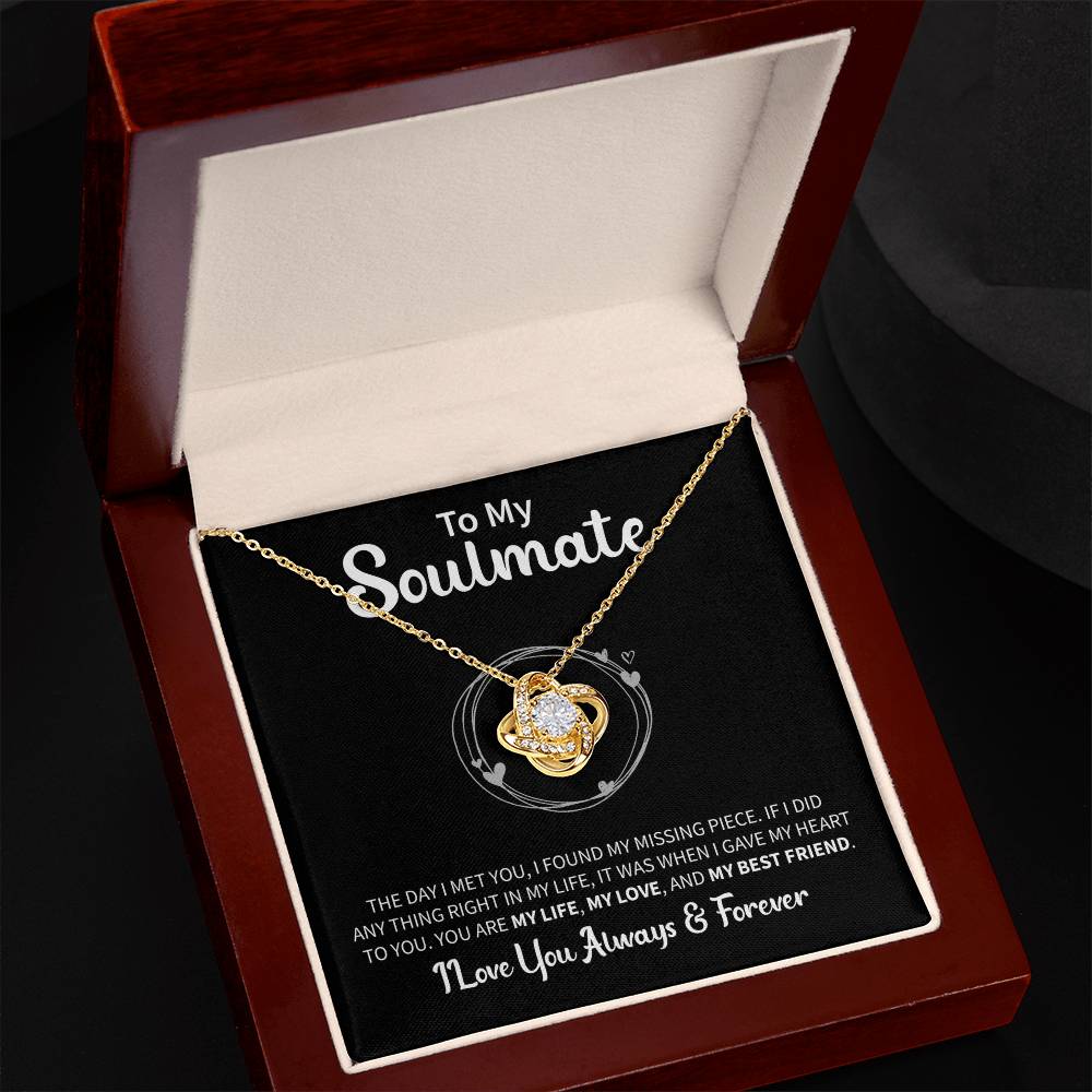 To My Soulmate Message Card Necklace