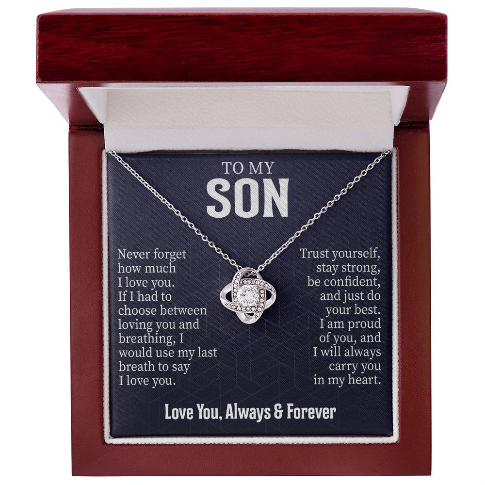 To My Son Message Card Necklace