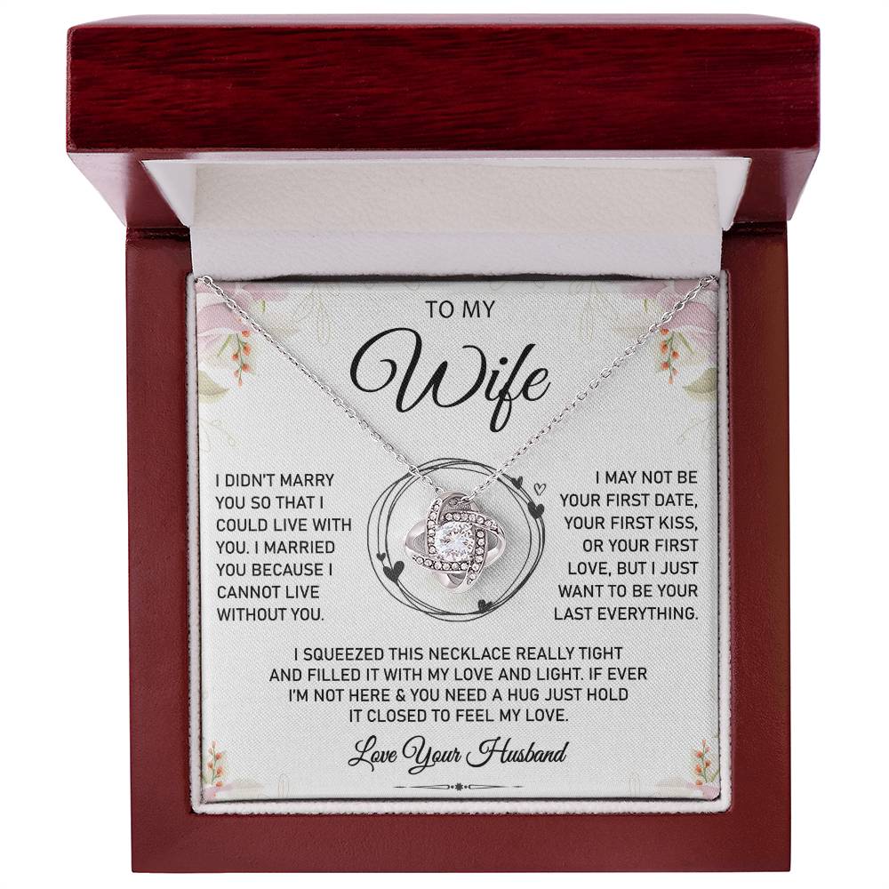 To My Wife (Love, Your Husband) Message Card Necklace