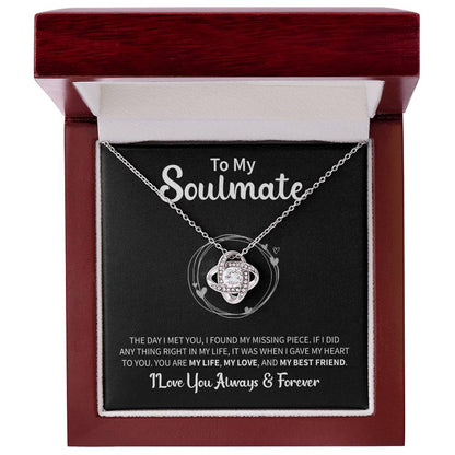 To My Soulmate Message Card Necklace