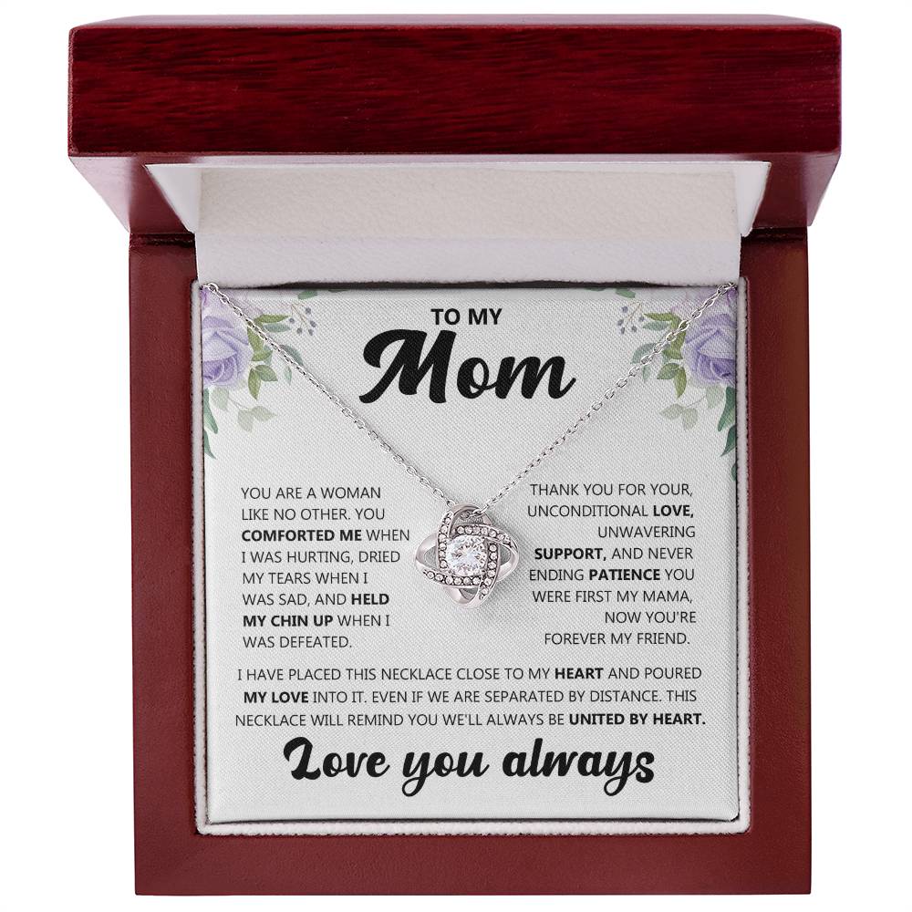 To My Mom (Love you always) Message Card Necklace