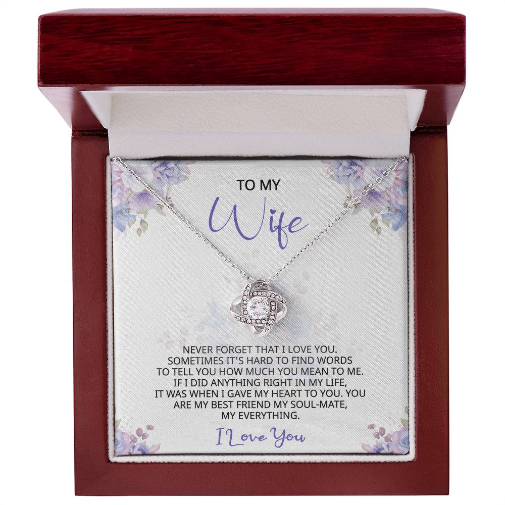 To My Wife Message Card Necklace