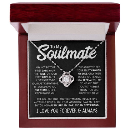 To My Soulmate (I Love You Forever & Always) Message Card Necklace