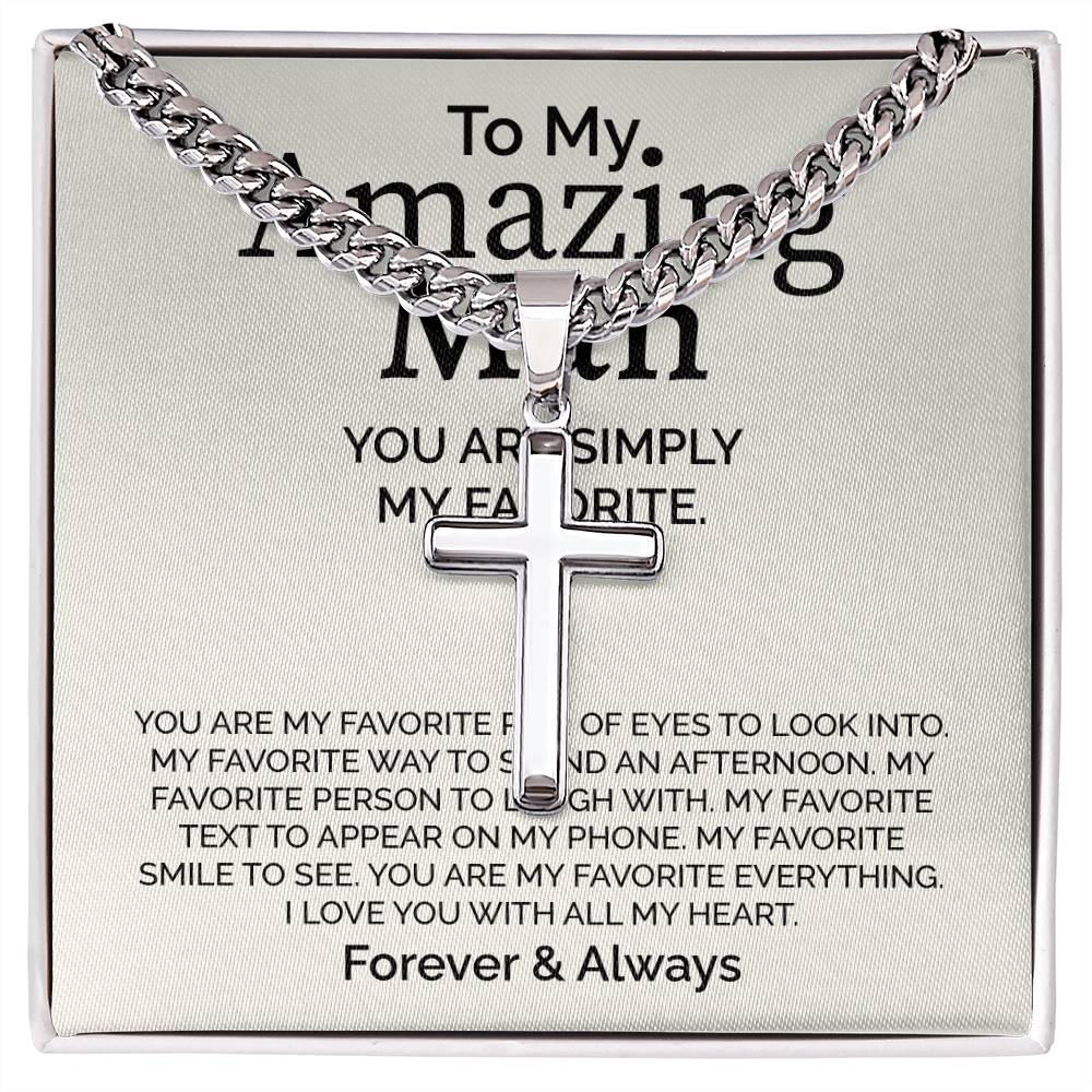 To My Amazing Man Message Card Necklace