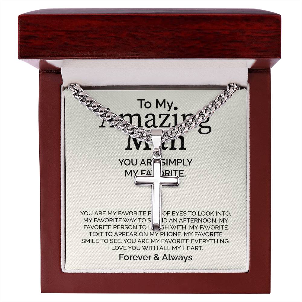 To My Amazing Man Message Card Necklace