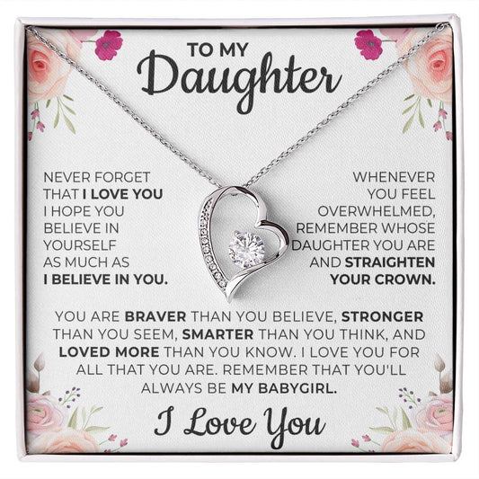 To My Daughter Message Card Necklace