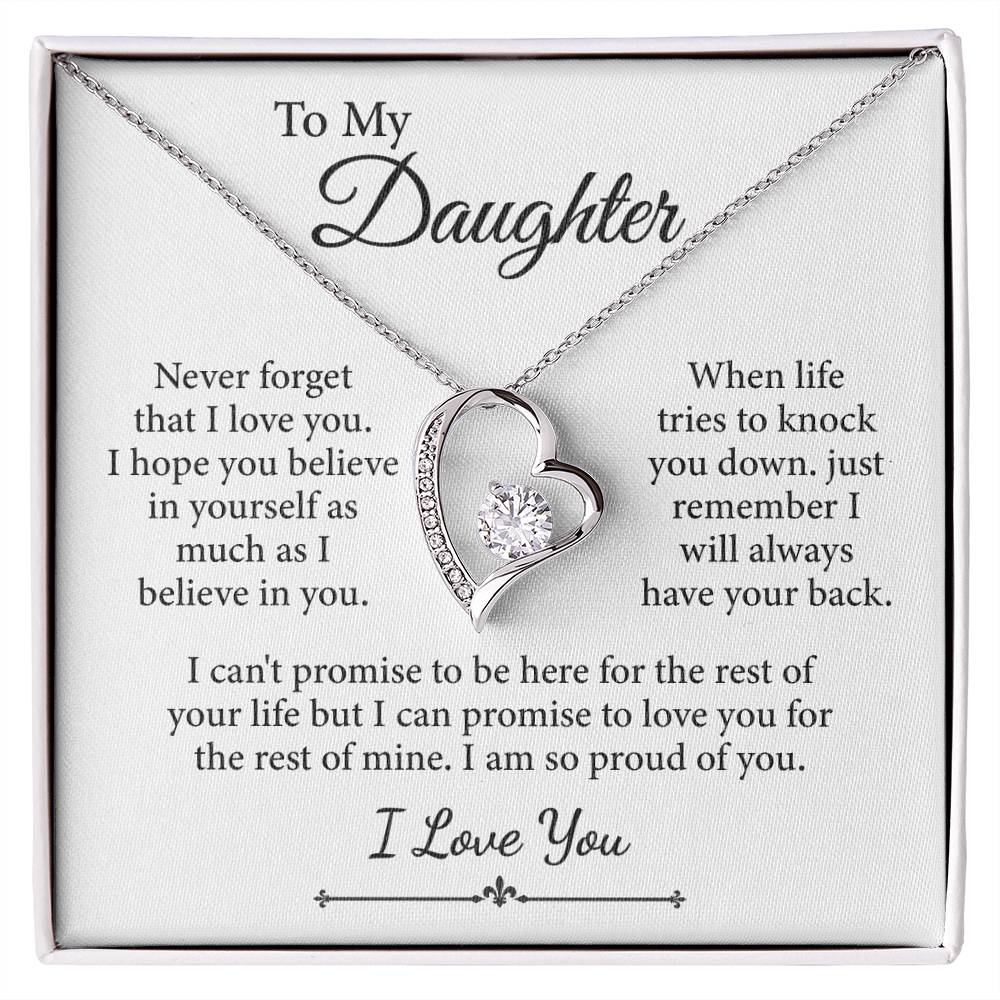 To My Daughter, I Love You Message Card Necklace (I am so proud of you)