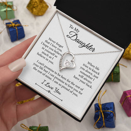 To My Daughter, I Love You Message Card Necklace (I am so proud of you)