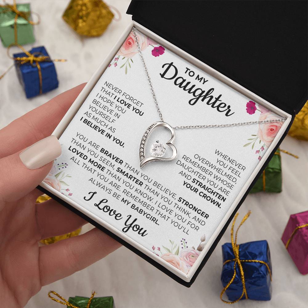 To My Daughter Message Card Necklace