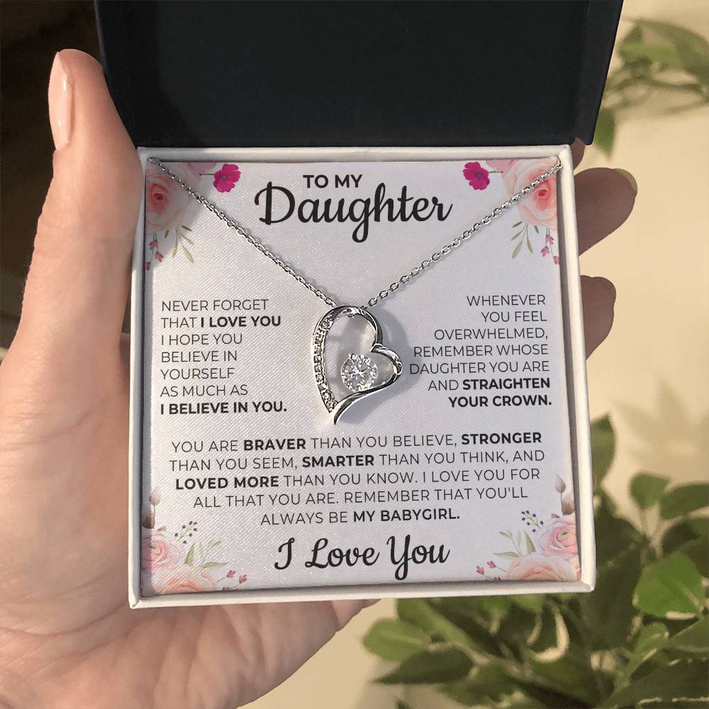 To My Daughter Message Card Necklace