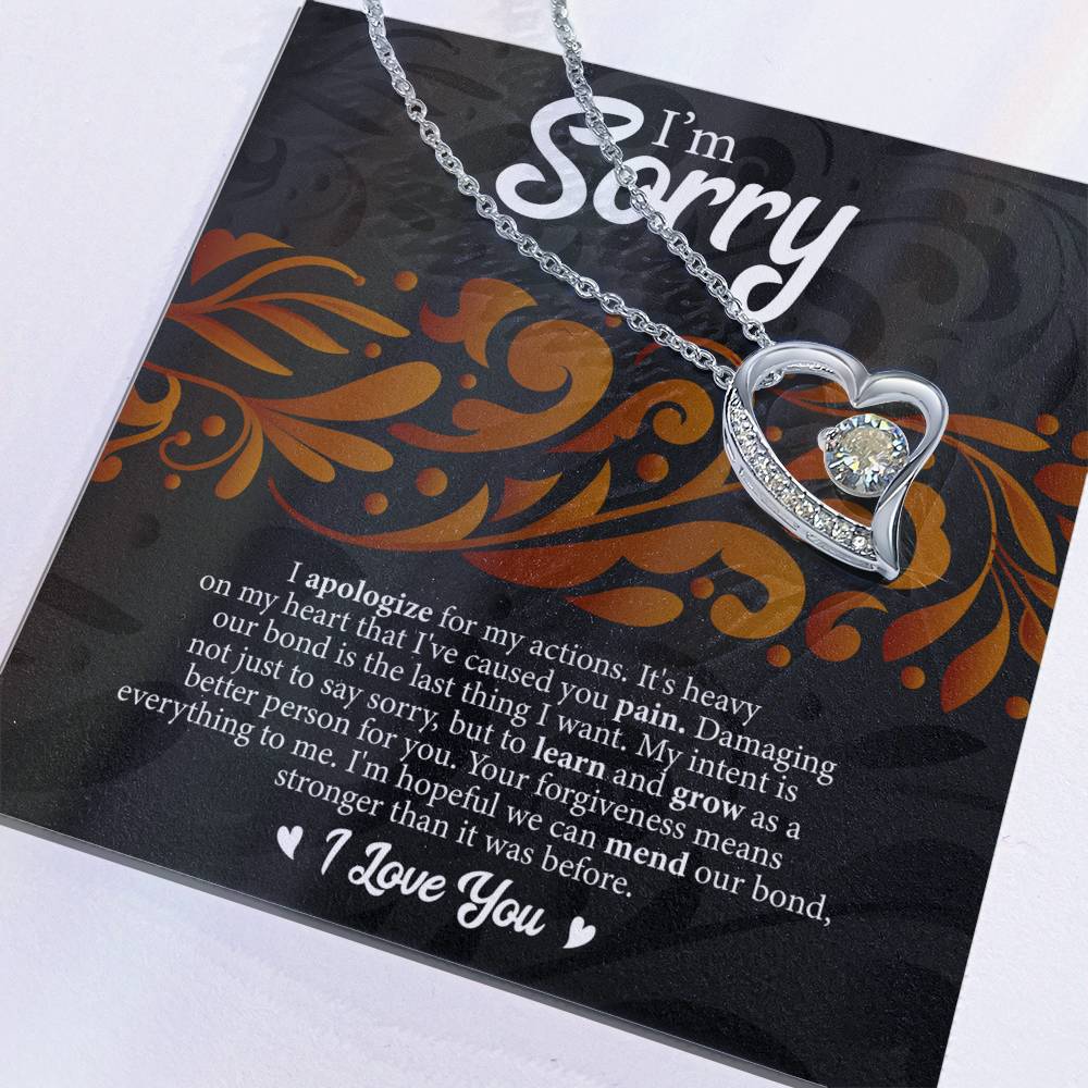 I'm Sorry Message Card Necklace