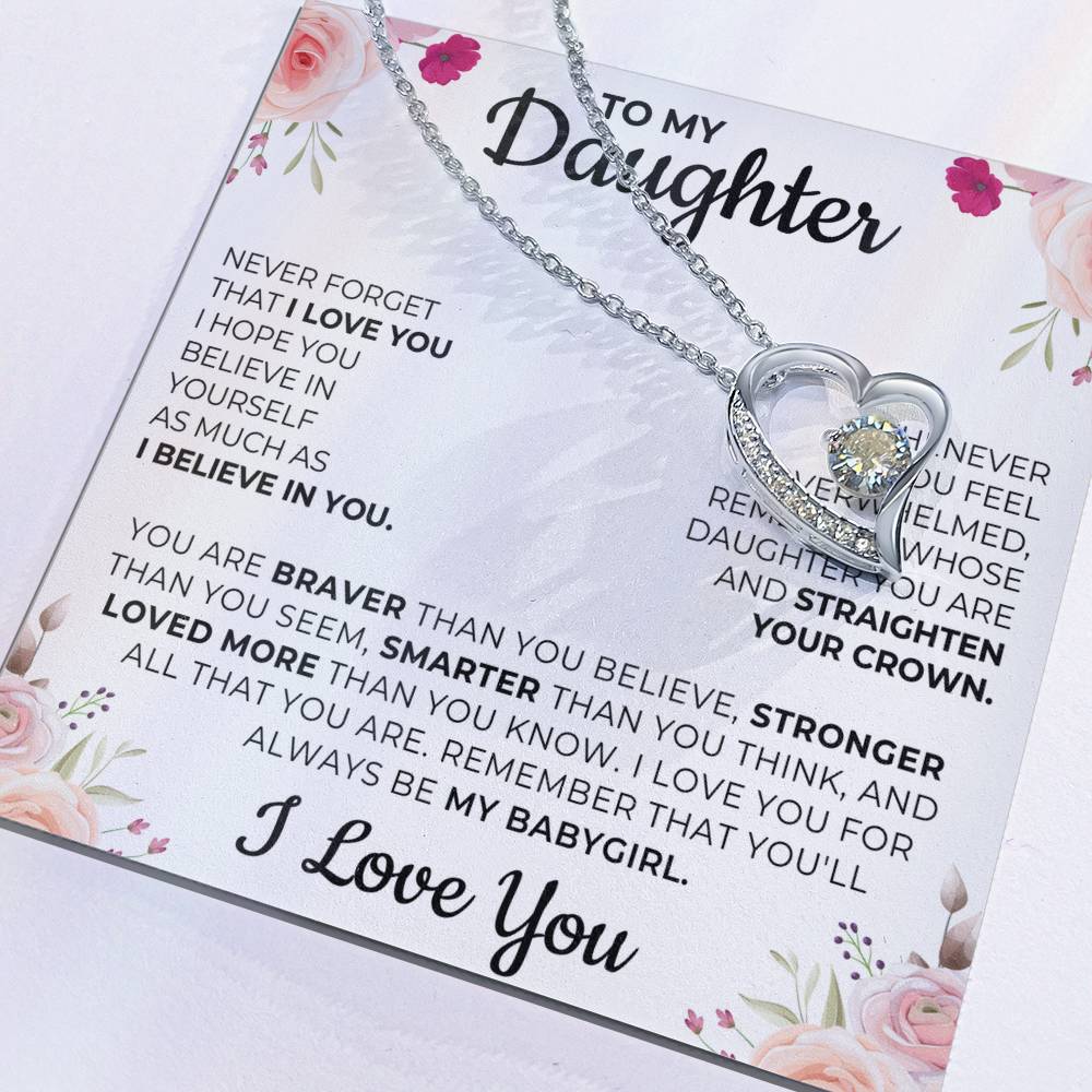 To My Daughter Message Card Necklace