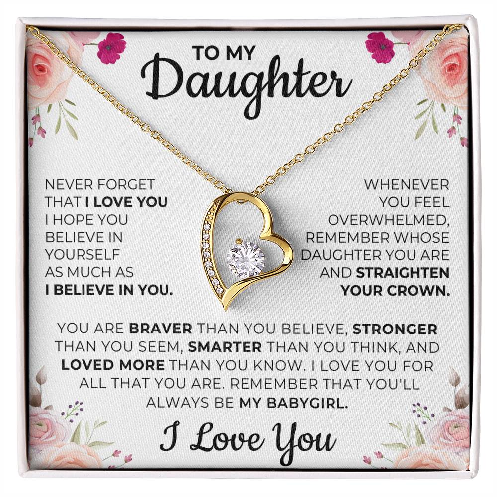 To My Daughter Message Card Necklace