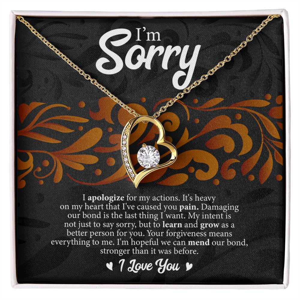 I'm Sorry Message Card Necklace