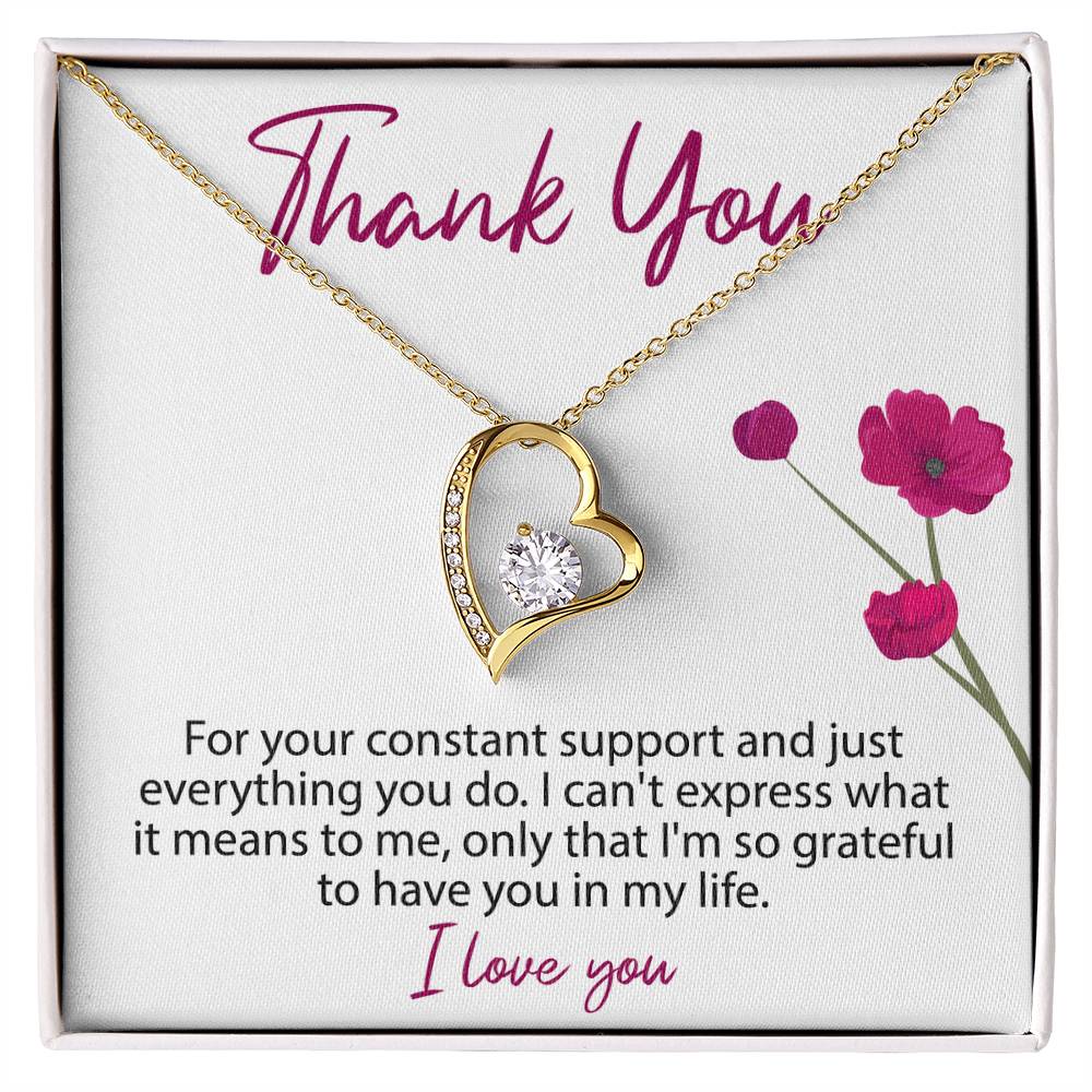 Thank You Message Card Necklace