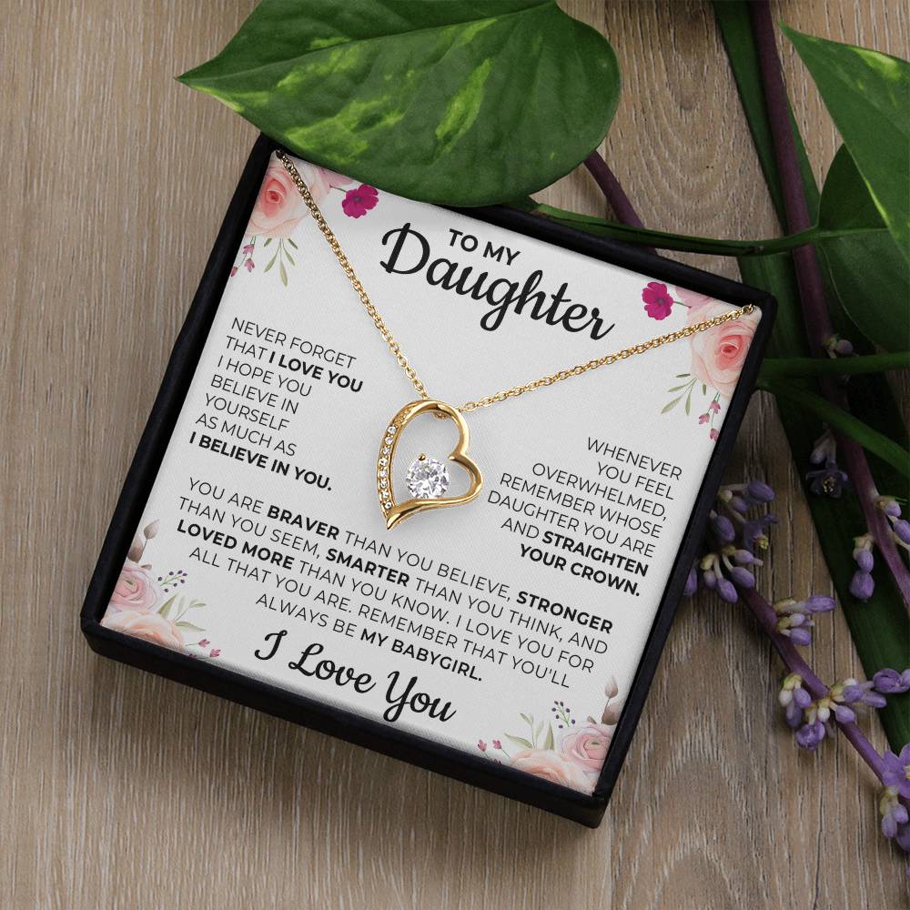 To My Daughter Message Card Necklace