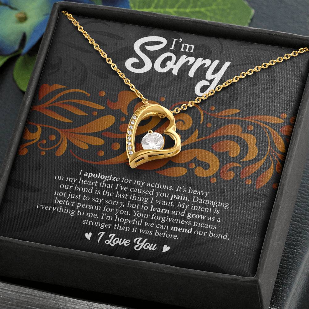 I'm Sorry Message Card Necklace