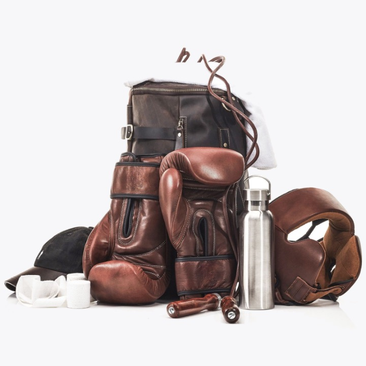 Retro Vintage Brown Leather Boxing Gloves