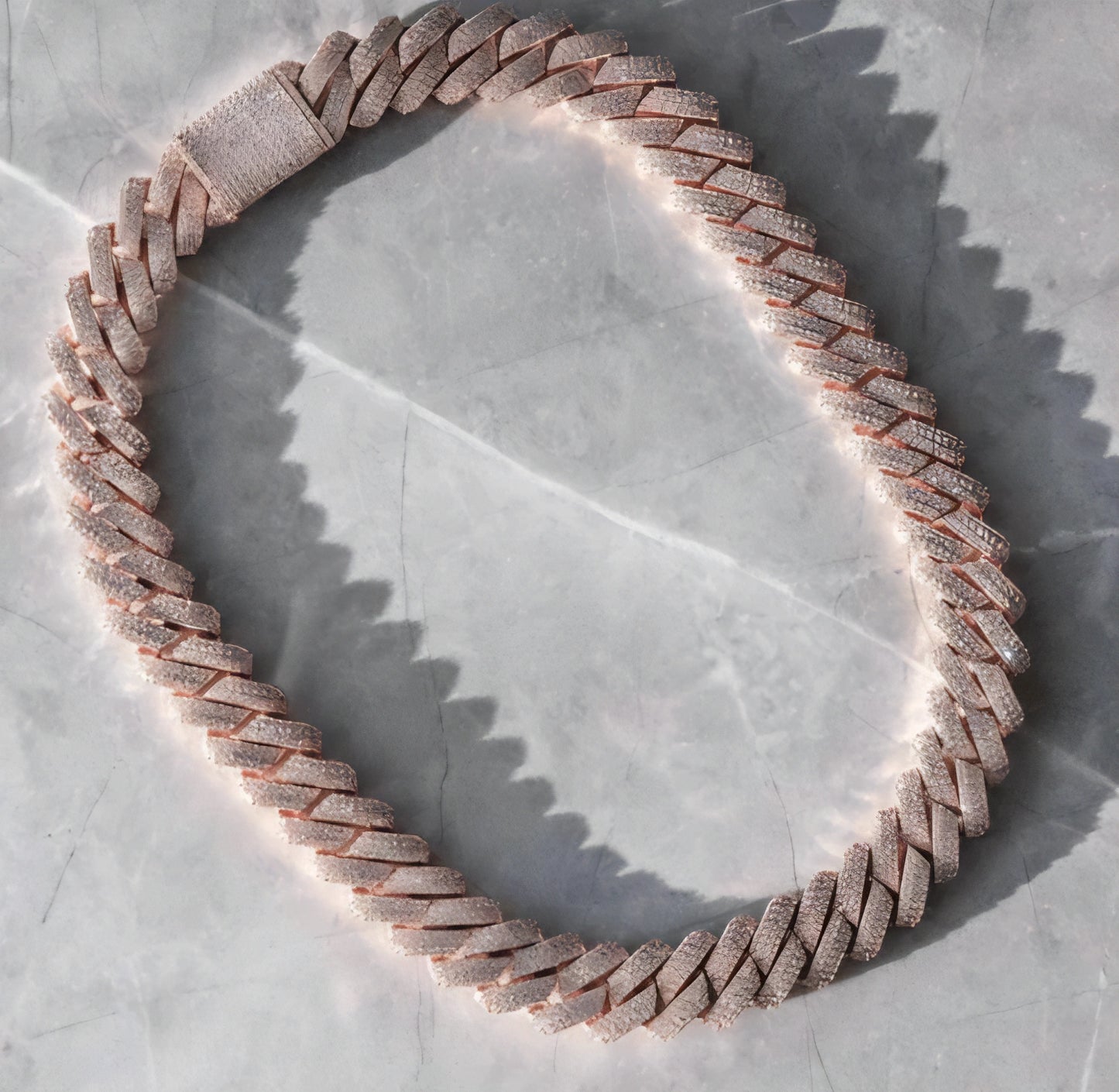 19mm Diamond Prong Cuban Chain Rose Gold