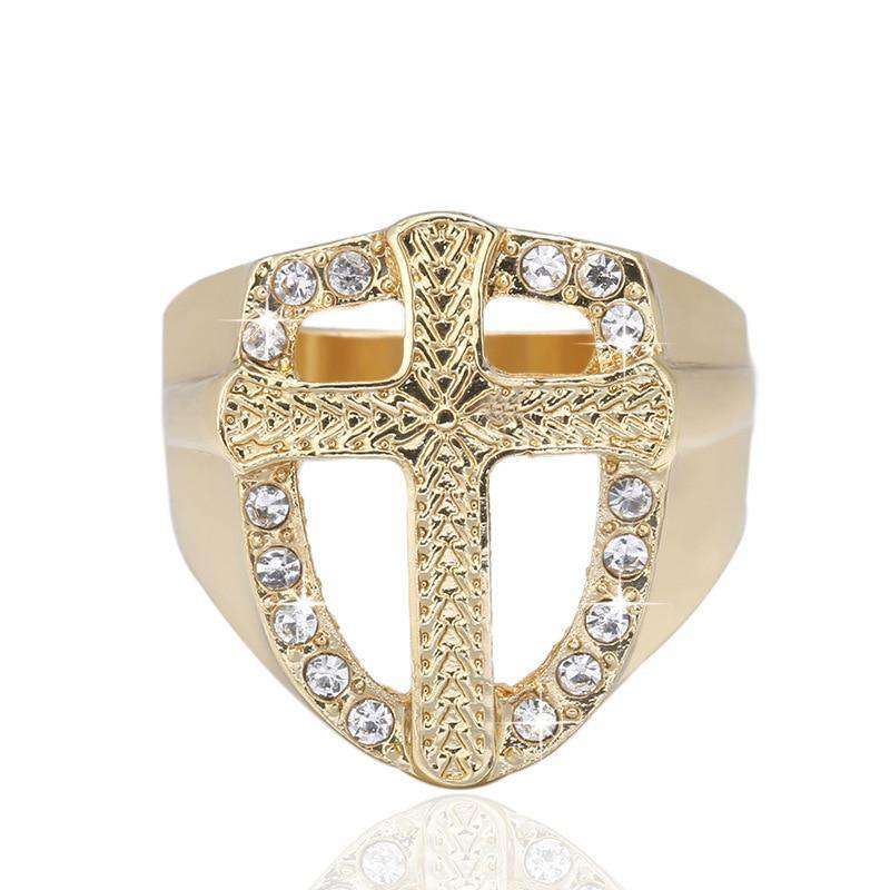 Hip Hop Fresh Jewelry hip hop jewelry Bless Up Gold Cross Ring