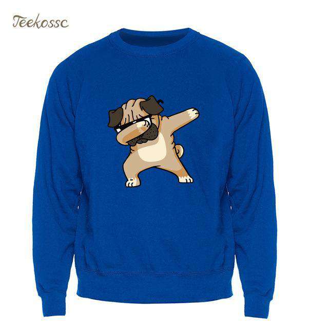 Hip Hop Fresh Jewelry hip hop jewelry Blue / S Dabbin' Pug Sweatshirt