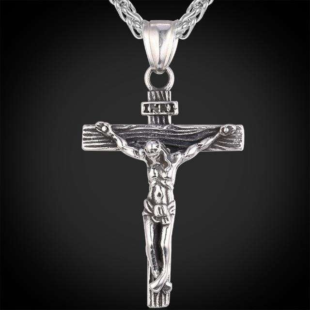 Hip Hop Fresh Jewelry hip hop jewelry Stainless Steel Crucifix Pendant Necklace