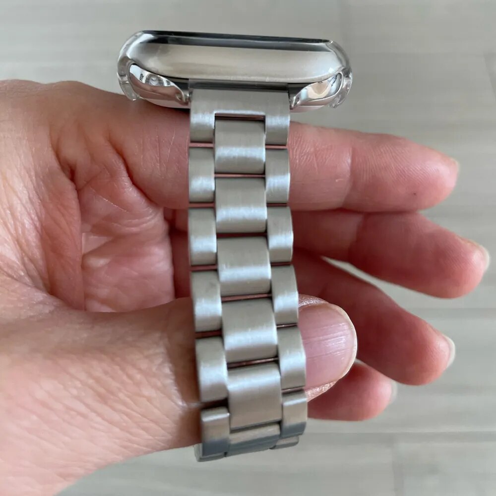 Klassisches Gliederarmband für die Apple Watch aus Edelstahl