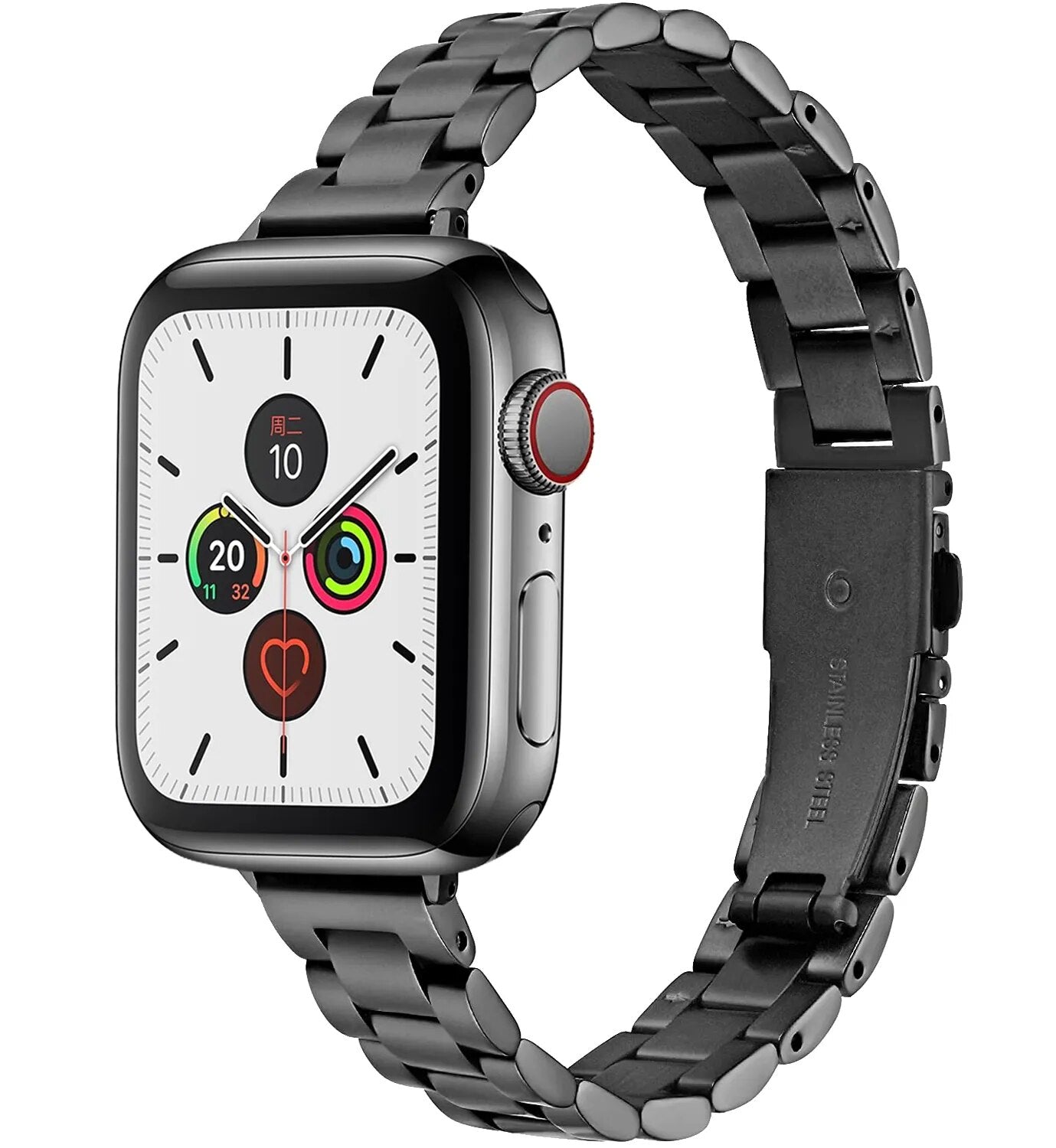 Klassisches Gliederarmband für die Apple Watch aus Edelstahl